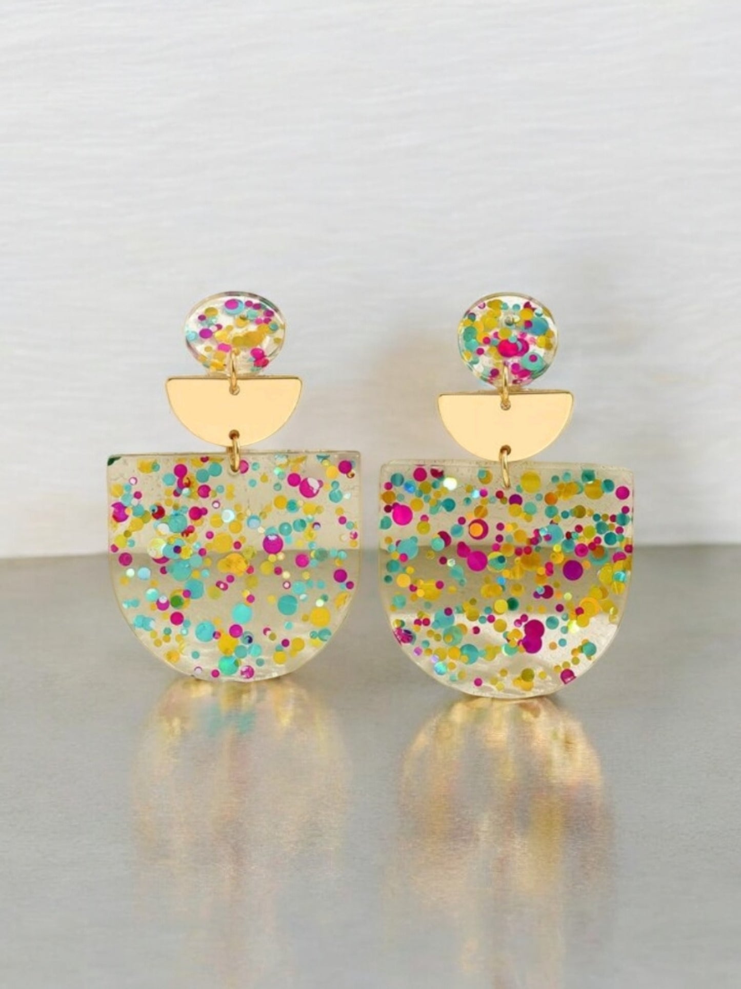 Glitter, Glitter, Bang-Bang Acrylic Eightweight Earrings