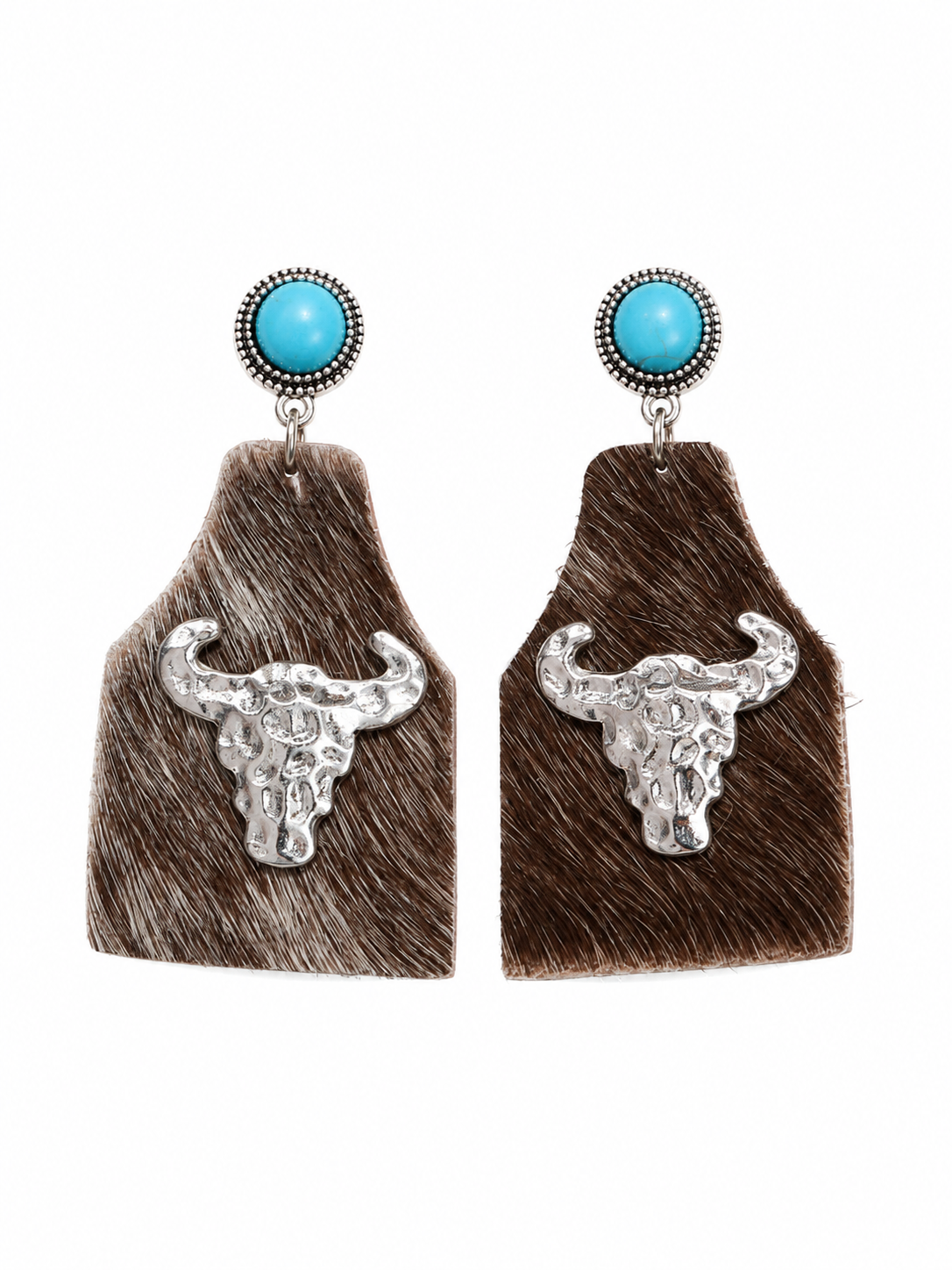 Take A Number Cowboy Cowskull Stud Earrings