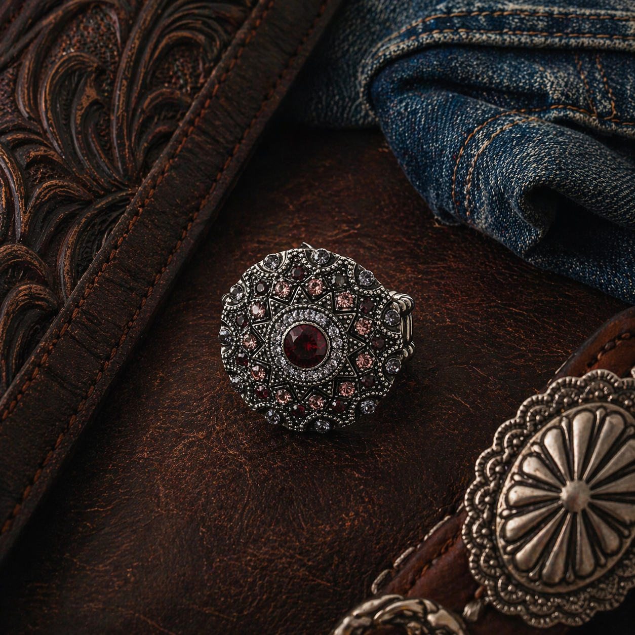 Midnight Rodeo Halo Statement Ring