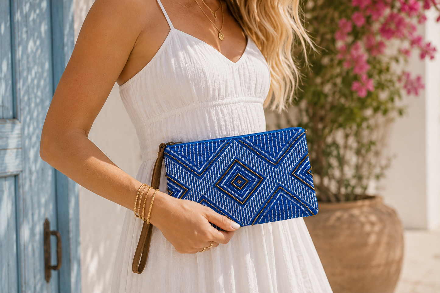 Santorini Beaded Wristlet