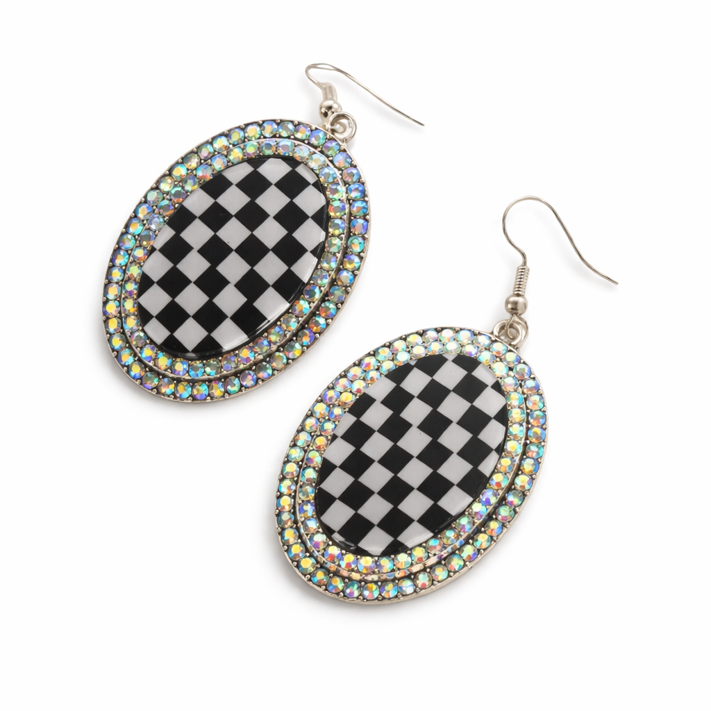 Wild Card Checkmate Statement Earrings