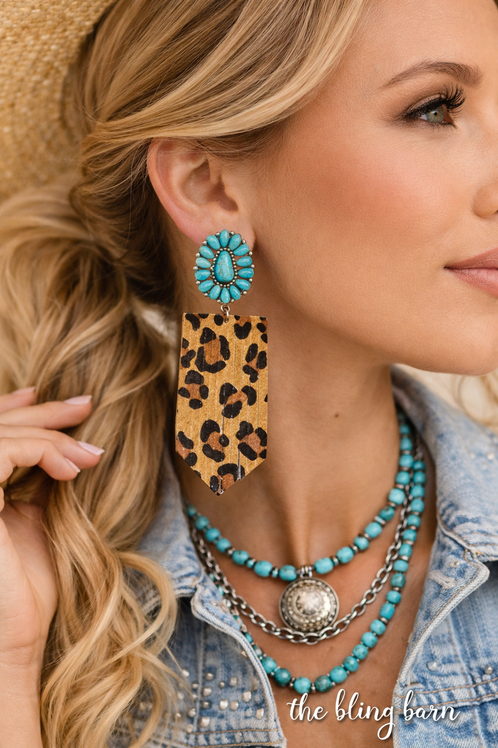 Leopard Lane Turquoise Drop Earrings