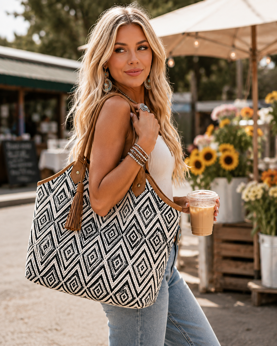 Salt & Saddle Woven Bucket Tote