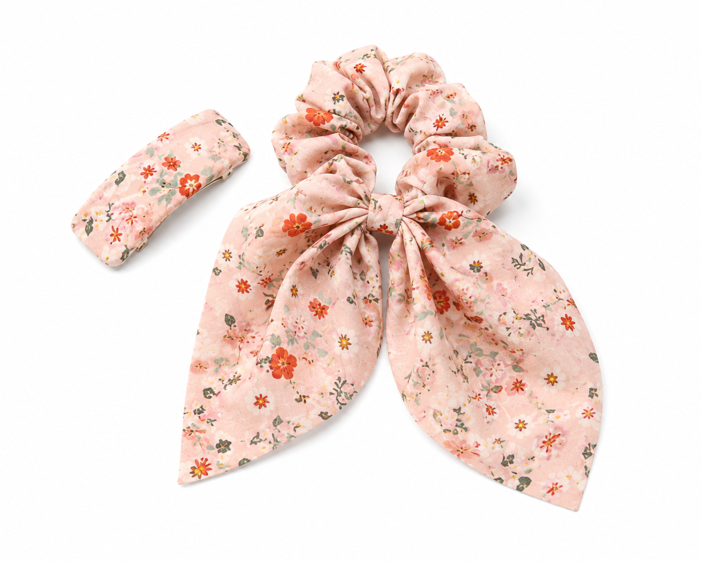 Wildflower Bow Scrunchie & Barrette Set
