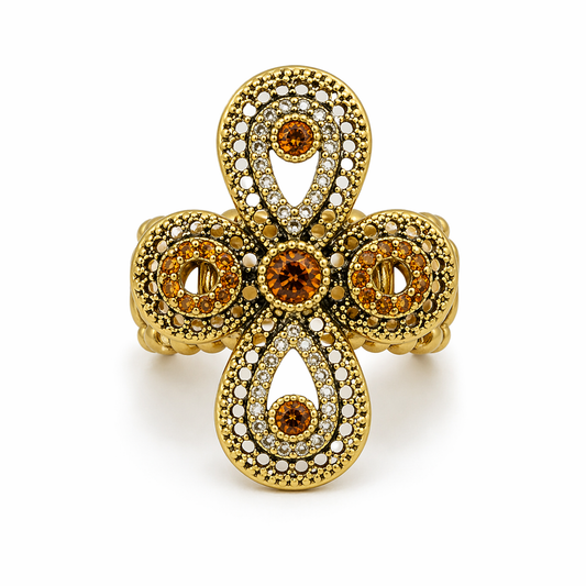 Golden Outlaw Cross Stretch Ring