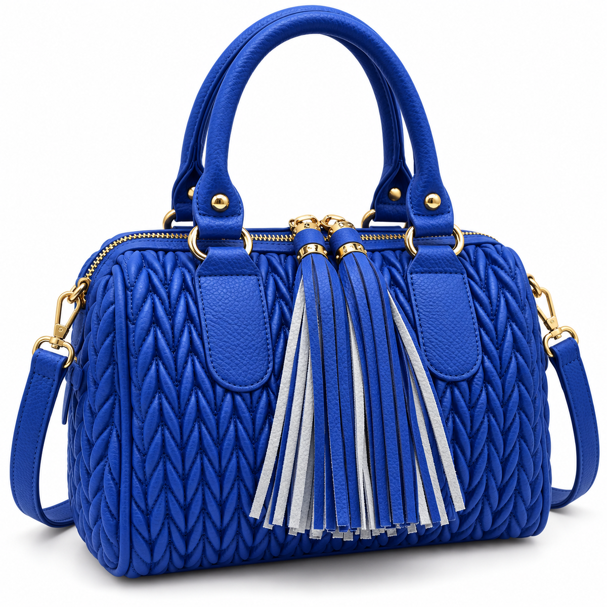 Canyon Luxe Quilted Chevron Satchel – Top Handle Crossbody Bag