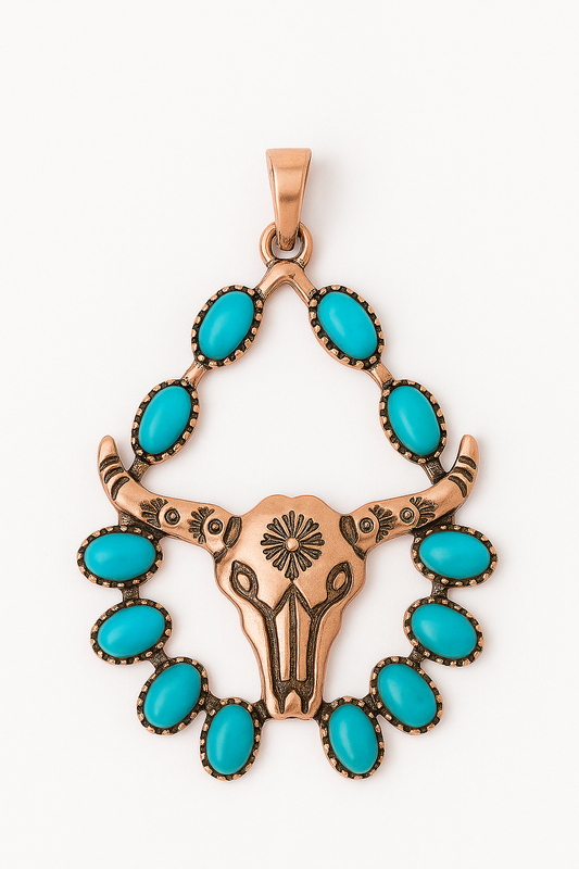 Take The Bull By The Horns Drop Pendant Western Fashion Necklace - The Bling Barn western fashion jewelry