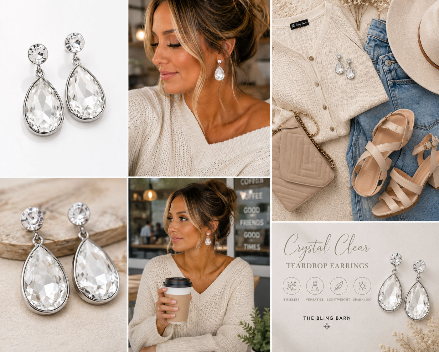 Crystal Clear Teardrop Earrings