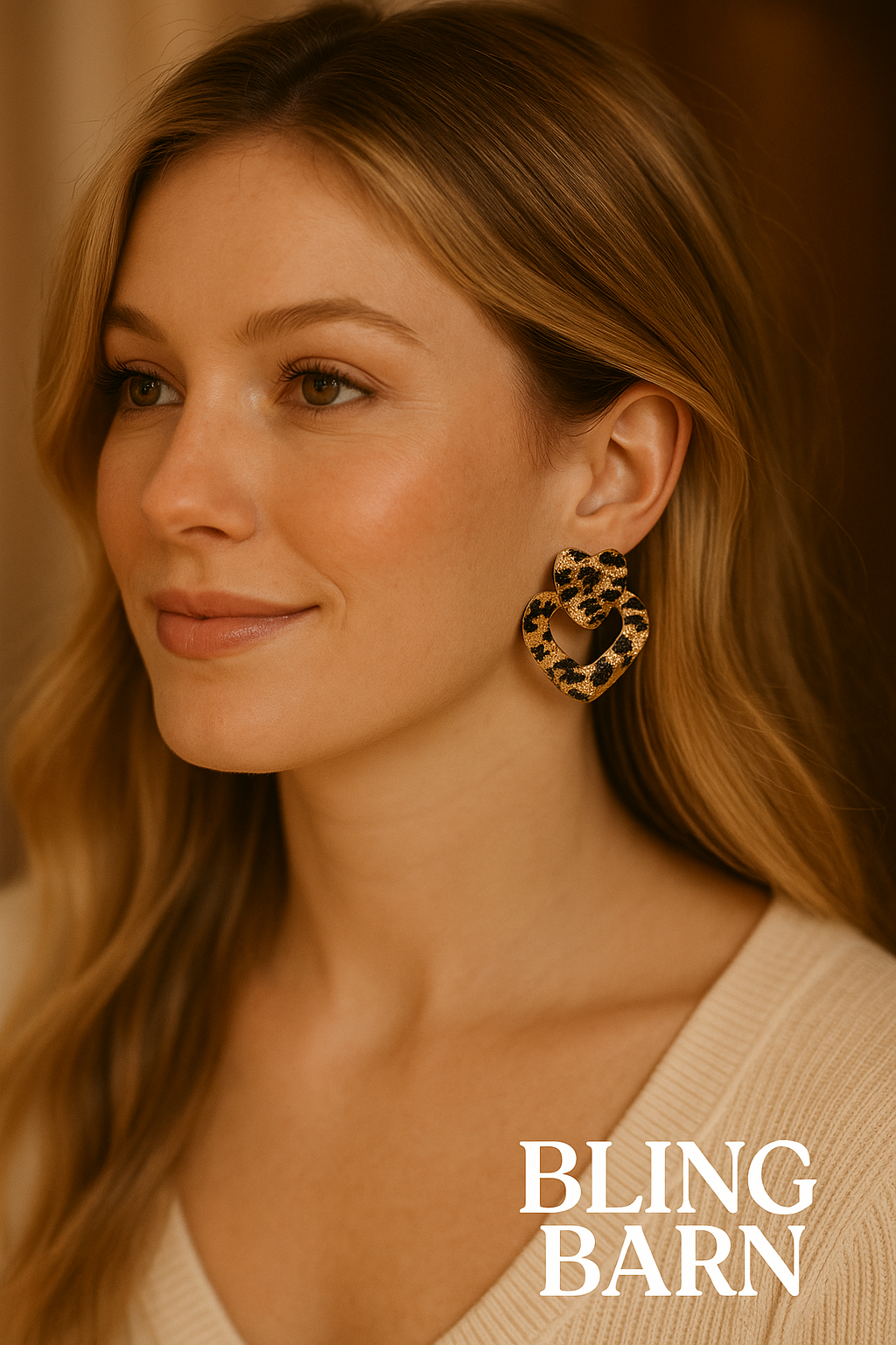 Wild Heart Leopard Drop Earrings