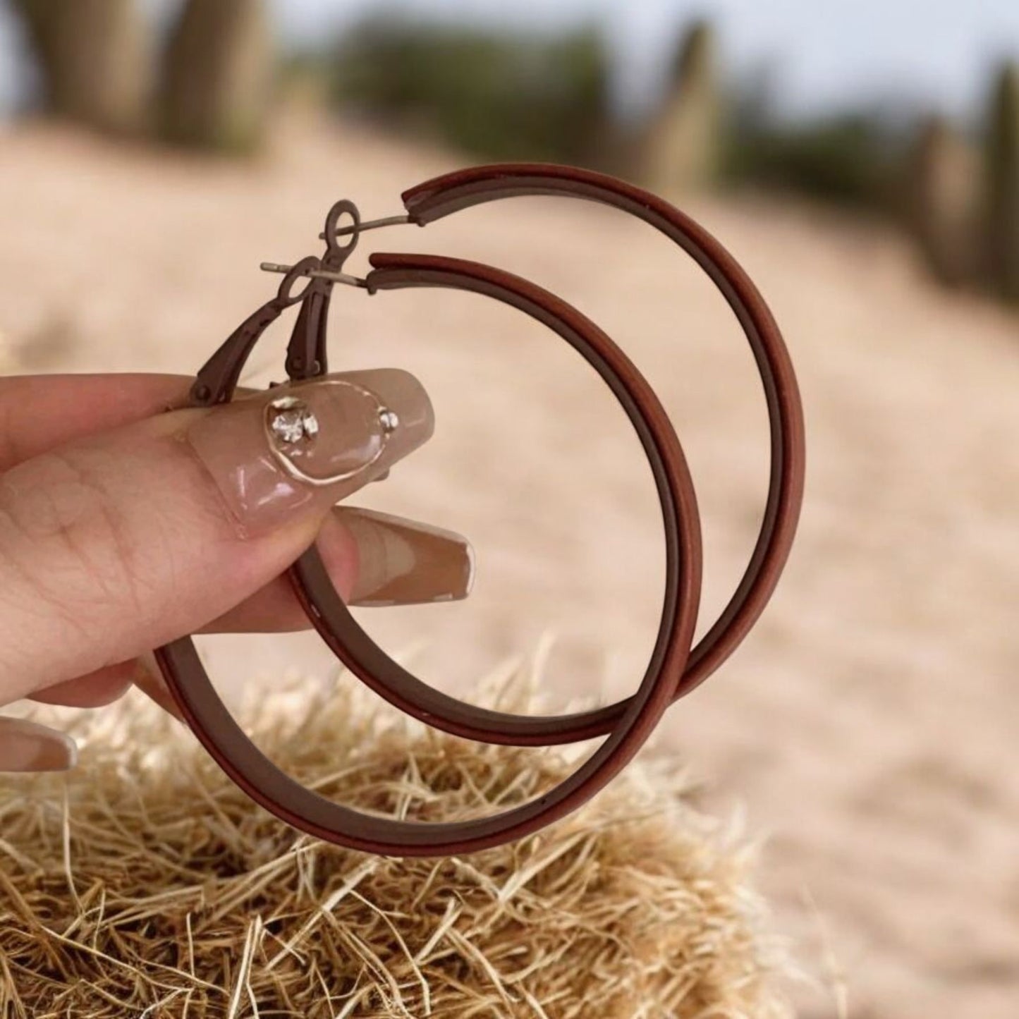 My Rodeo Hoops Vegan Leather Fashion Hoop Earrings