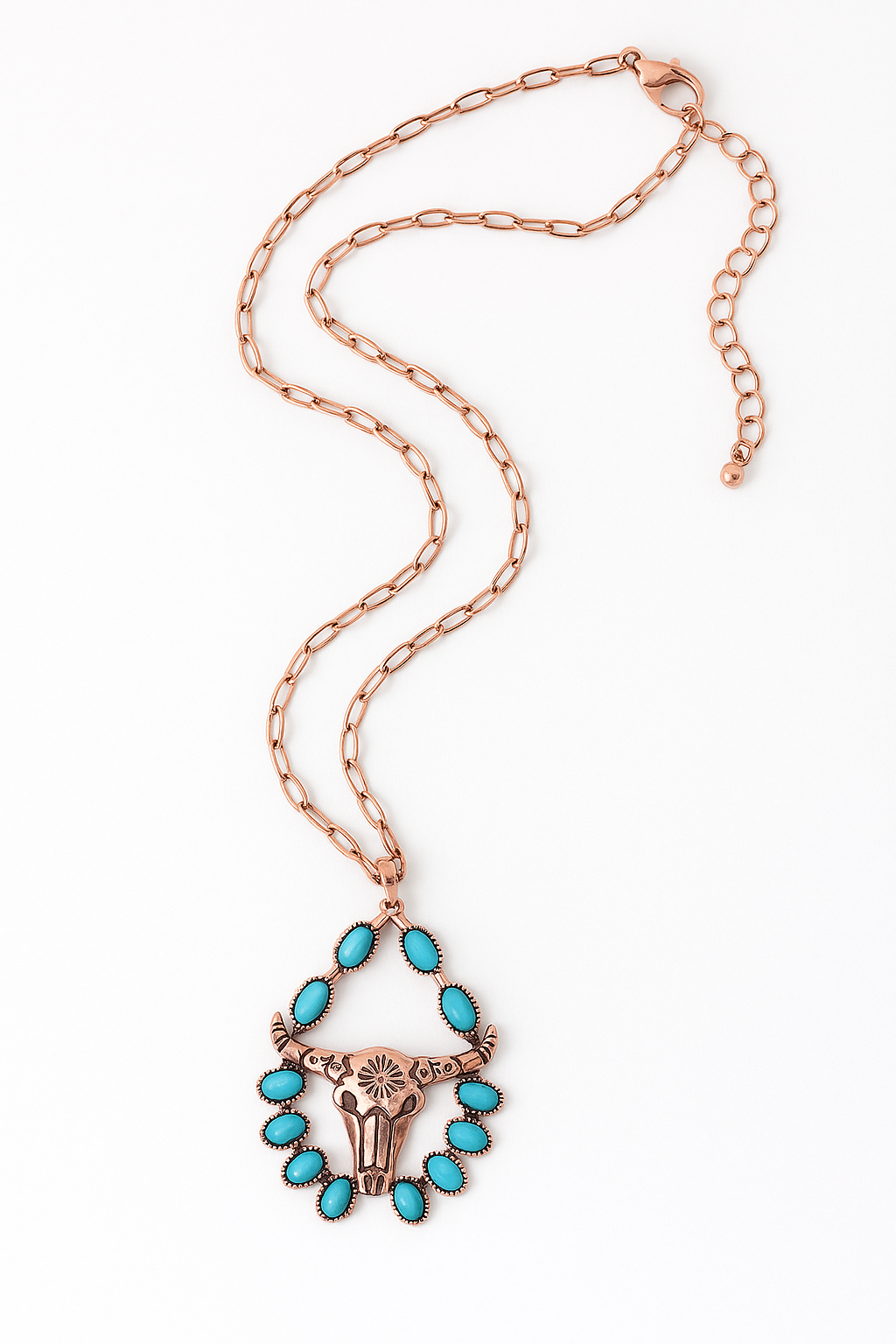Take The Bull By The Horns Drop Pendant Western Fashion Necklace