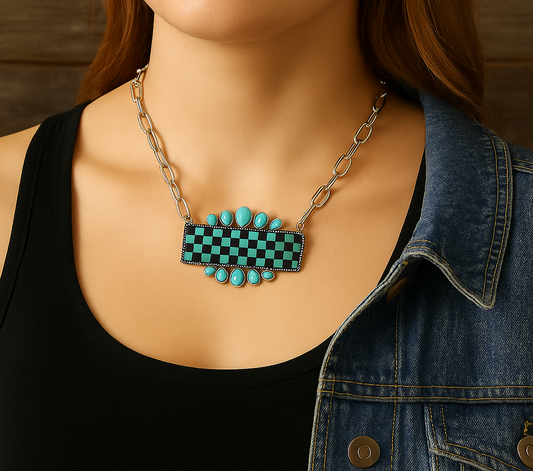Winning The Big One Western Fashion Statement Necklace