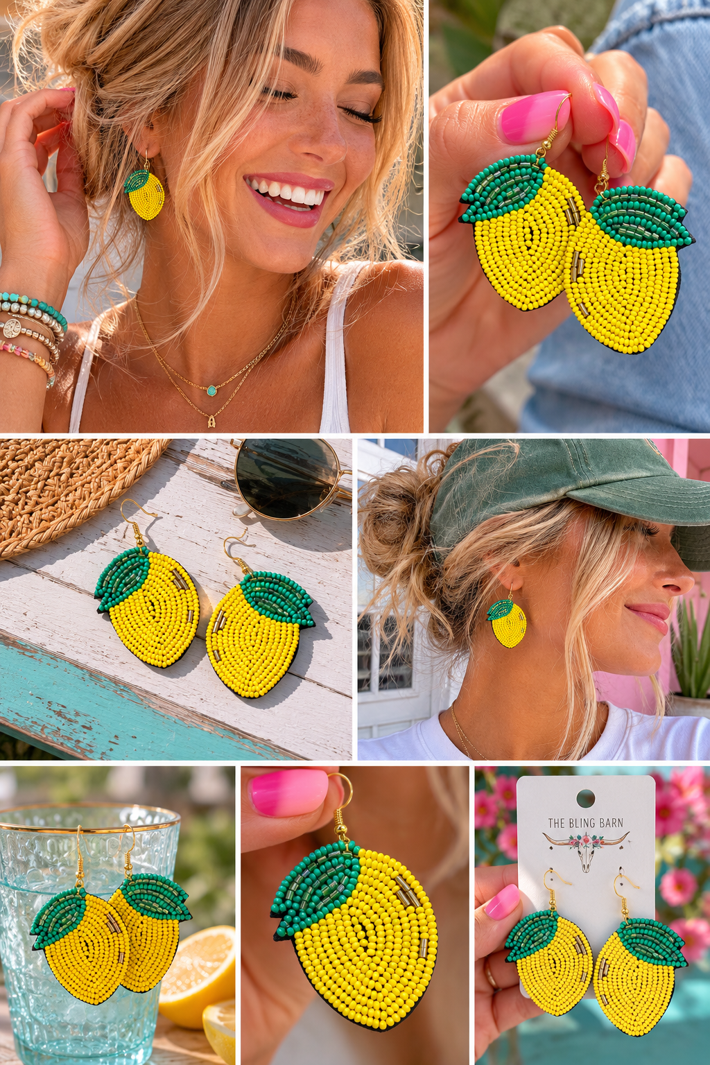 Lemon Twist Beaded Earring YELLOW