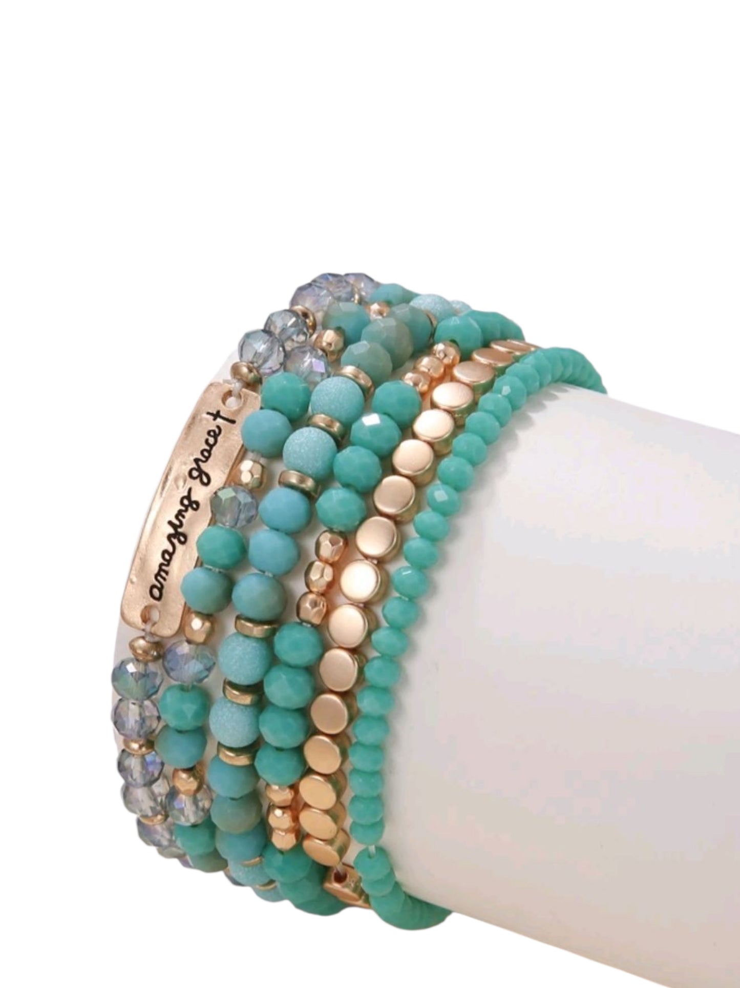 Amazing Grace Beaded Stretch Bracelet Stack – 2 Color Options
