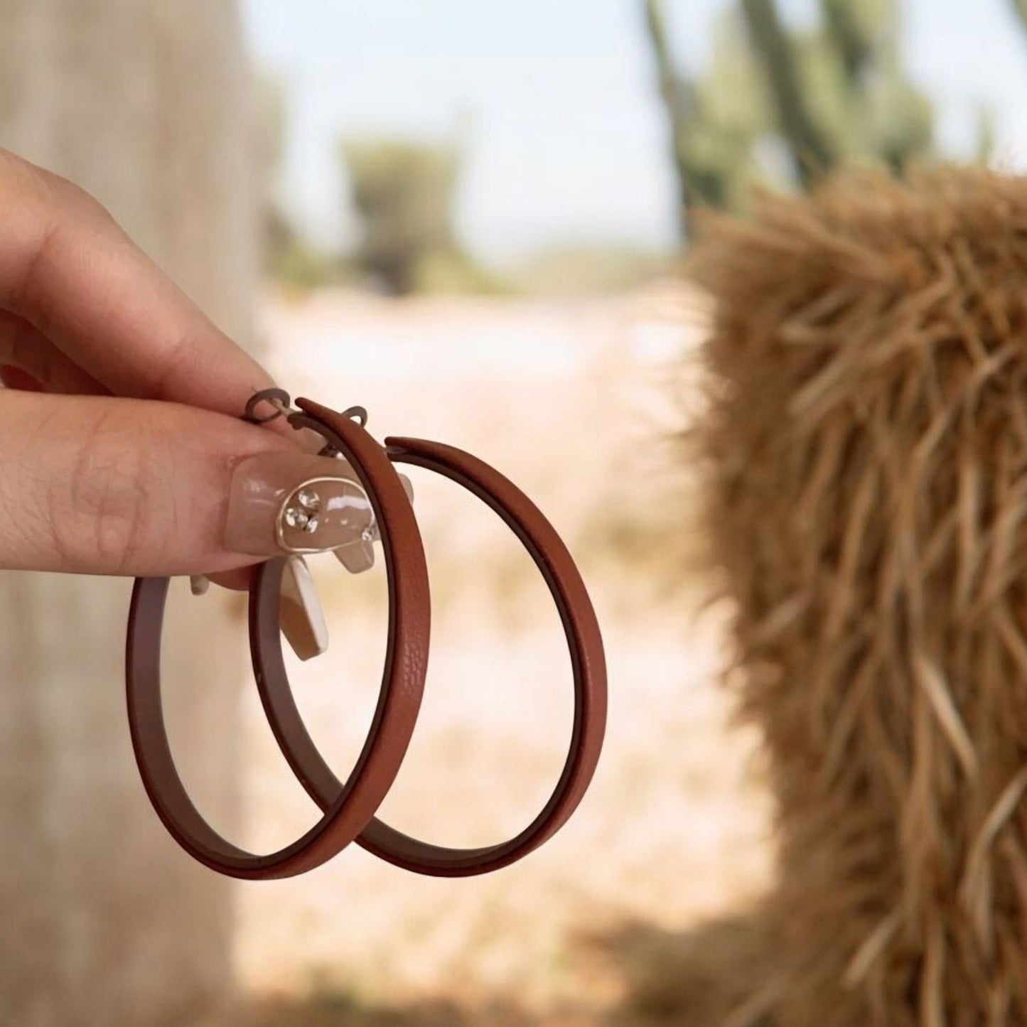 My Rodeo Hoops Vegan Leather Fashion Hoop Earrings