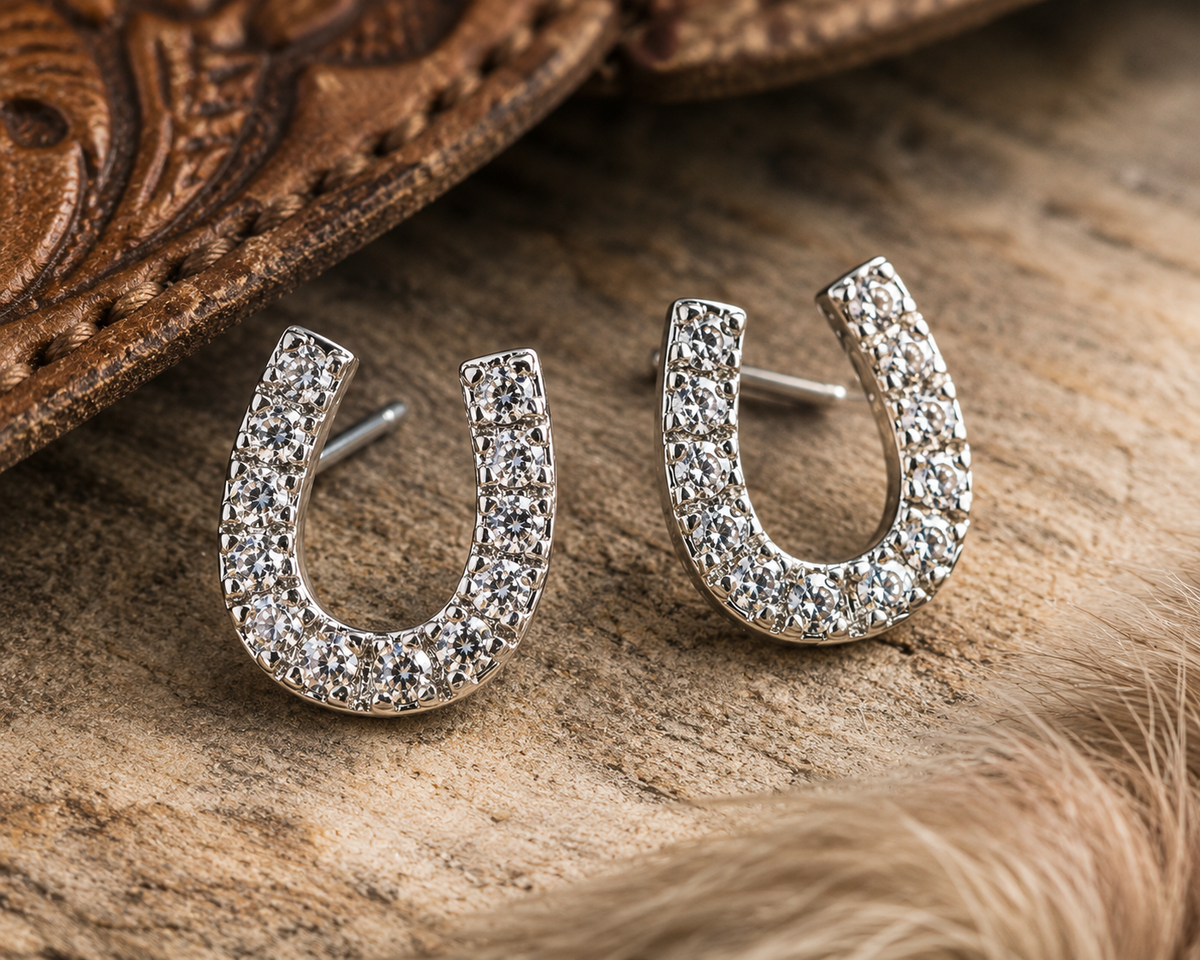 The Luckiest One of All Dainty Horseshoe Stud Earrings