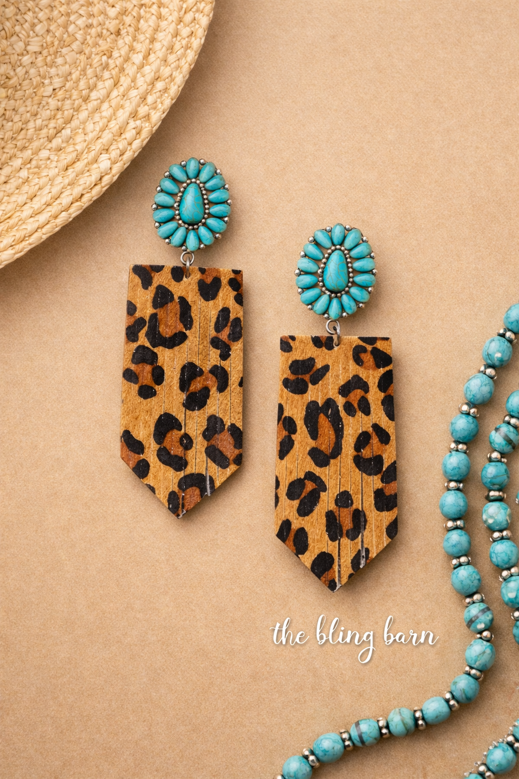 Leopard Lane Turquoise Drop Earrings