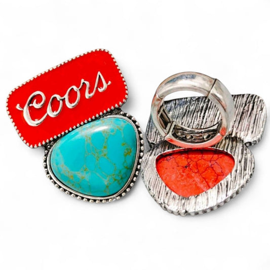 Summertime Living Oversized Statement Stretch Ring