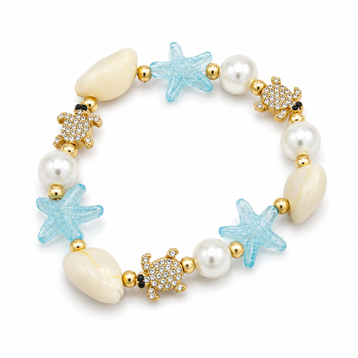 Tidal Treasure Bracelet Collection – Coastal Starfish, Pearl & Shell Stretch Bracelets | Beachy Boutique Jewelry