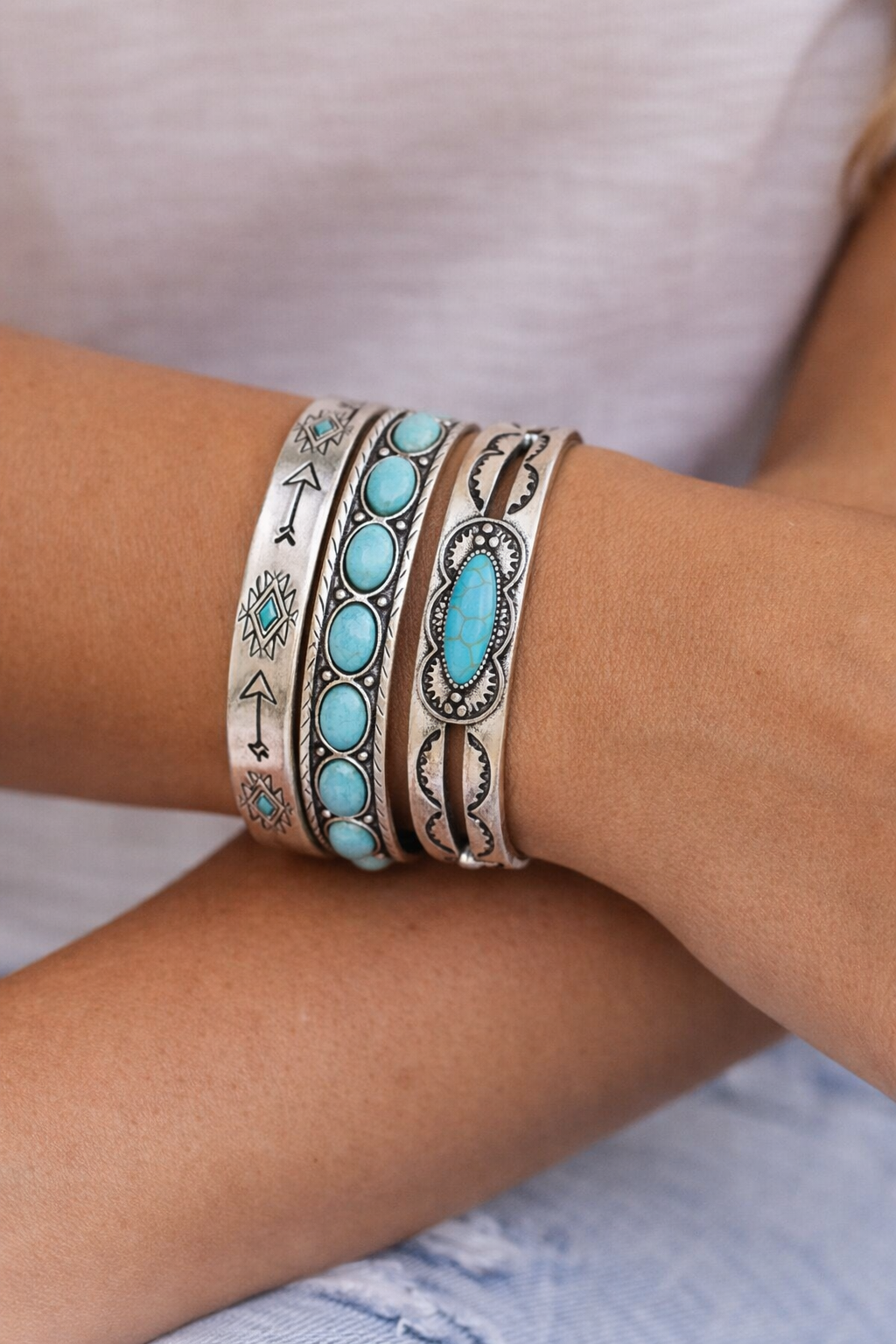 Desert Sky Turquoise Cuff Stack