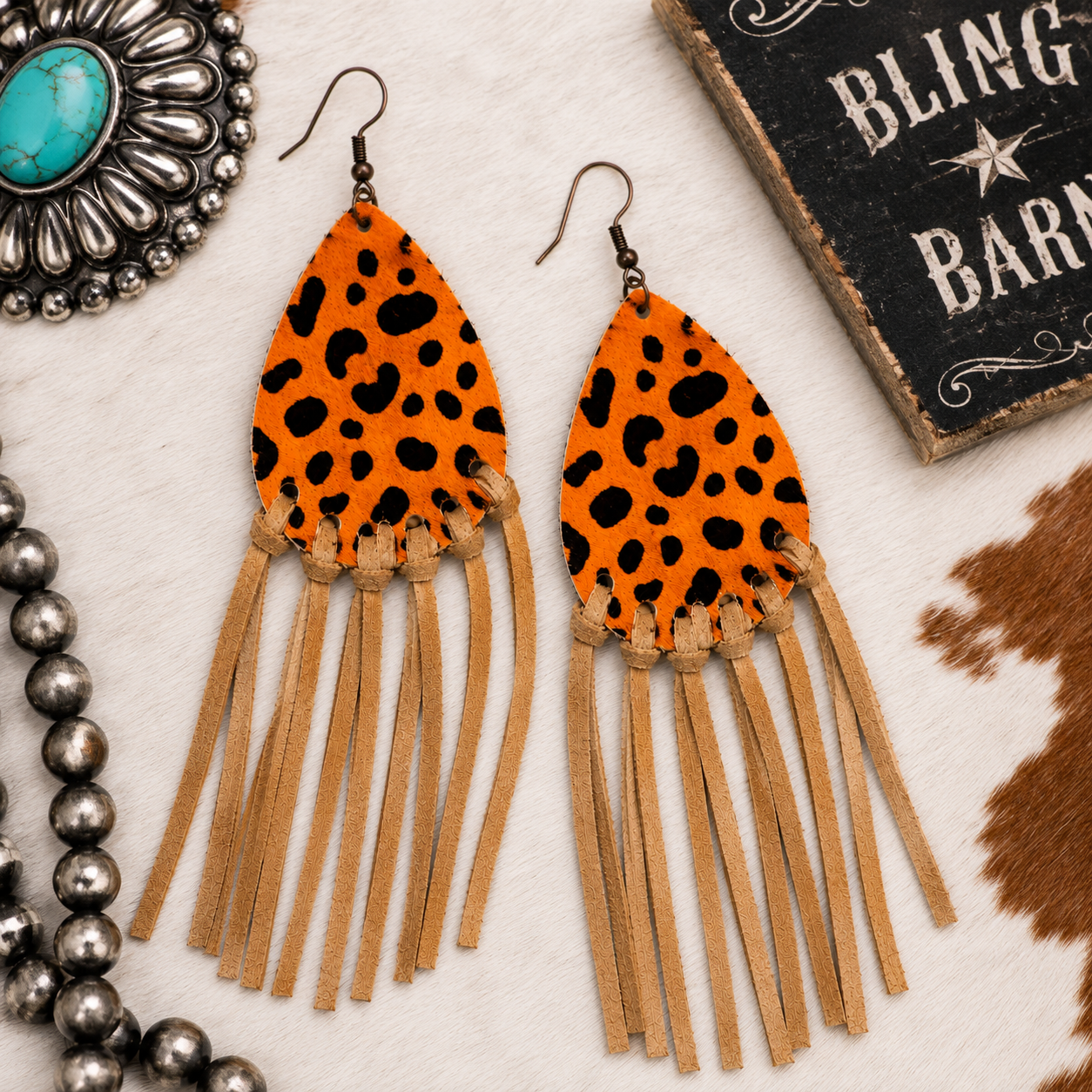 Wildfire Leopard Fringe Earrings