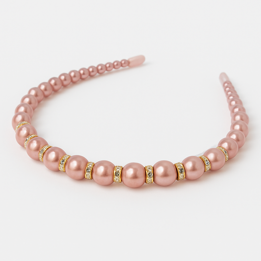 Princess Above All Faux Pearl and Rhinestone Hair Headband Accessories