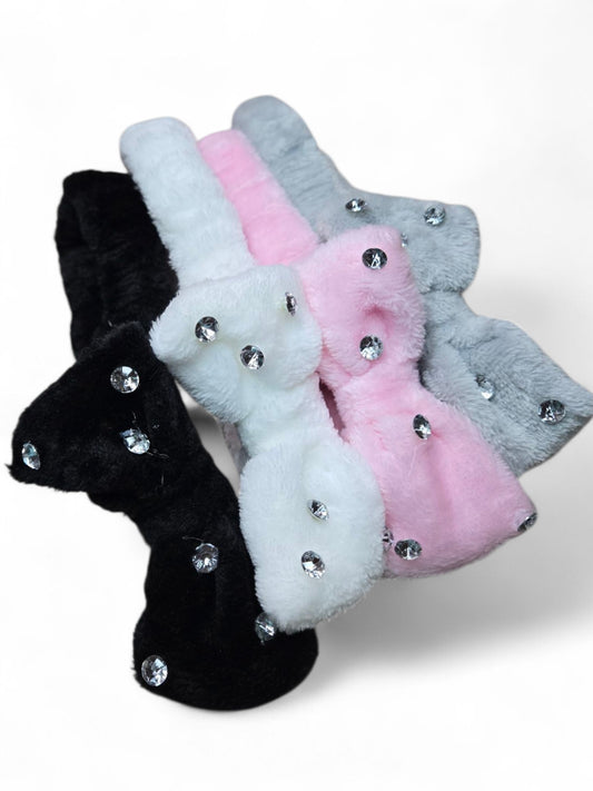 Bling It On Spa Top Bow Headbands with Elastic Band