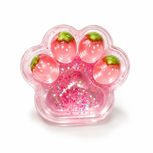 Pinch Family Strawberry Glitter Paw Squishy