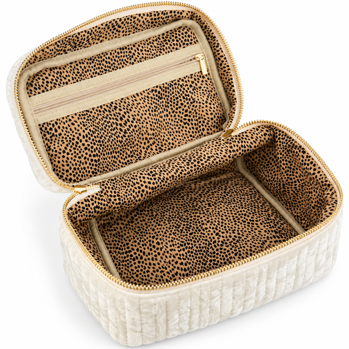 The Velvet Hour Vanity Case – Quilted Cosmetic Organizer
