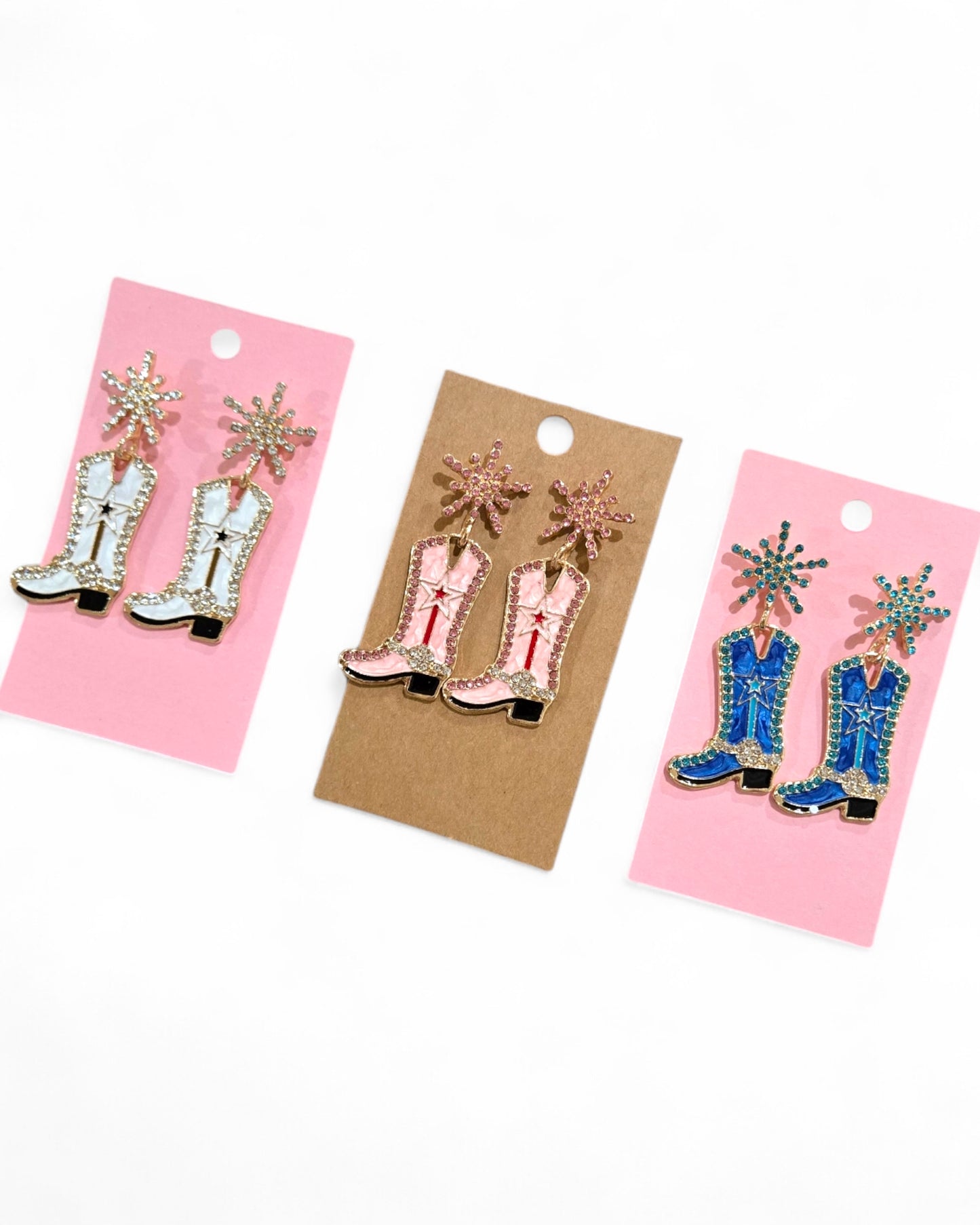 The Dolly Of Them All Glitz Western Fashion Boot Earrings