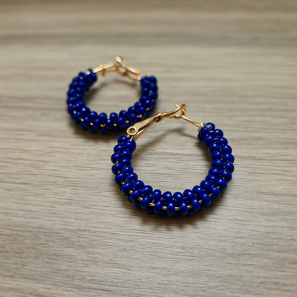 Bright And Light Seed Bead Hoop Earrings