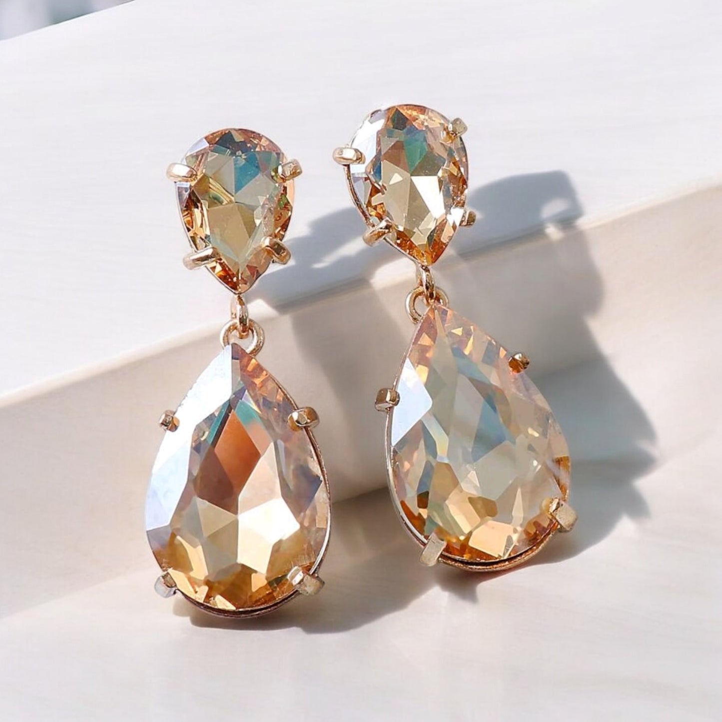 Drop Down For Love Rhinestone Drop Earrings