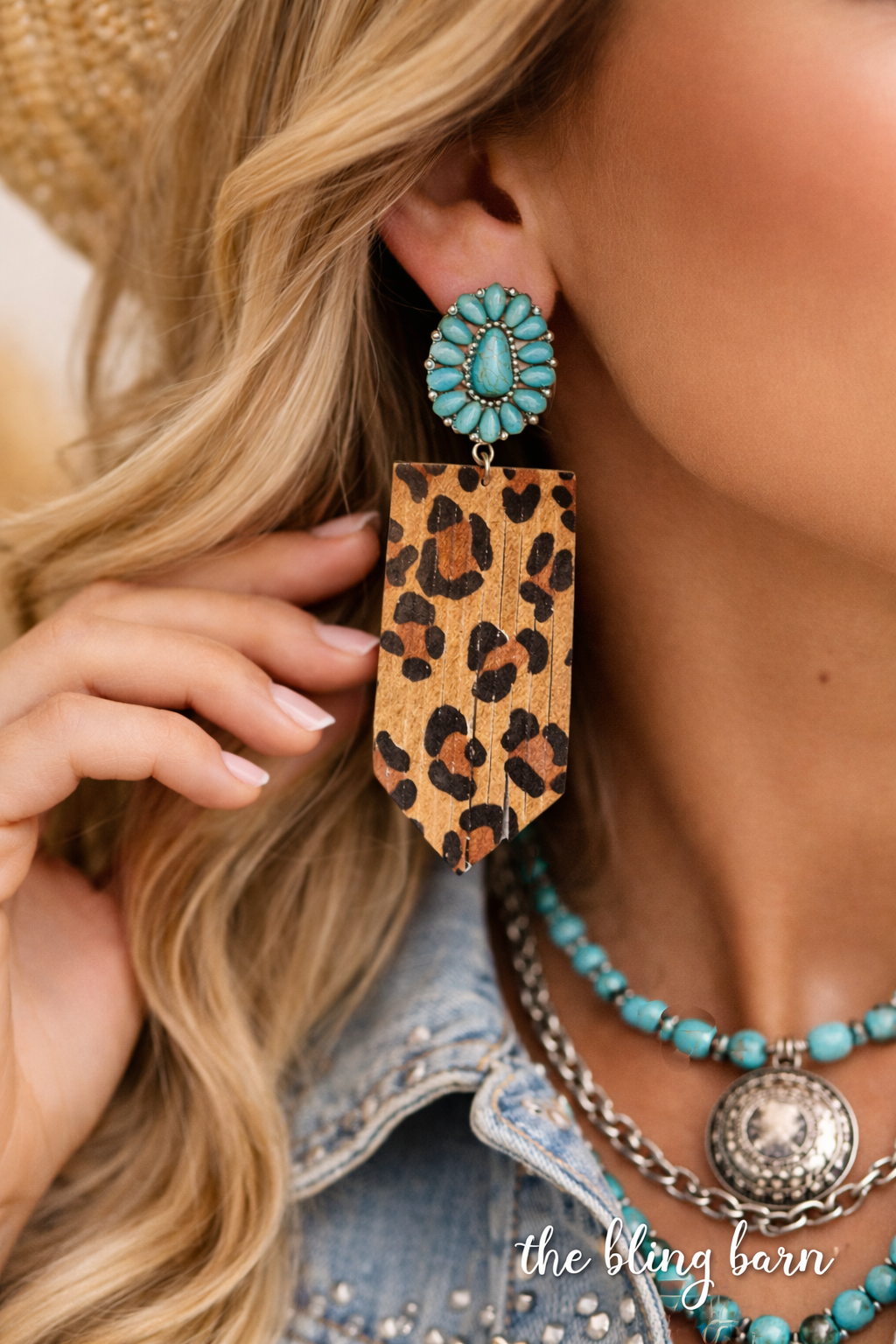 Leopard Lane Turquoise Drop Earrings