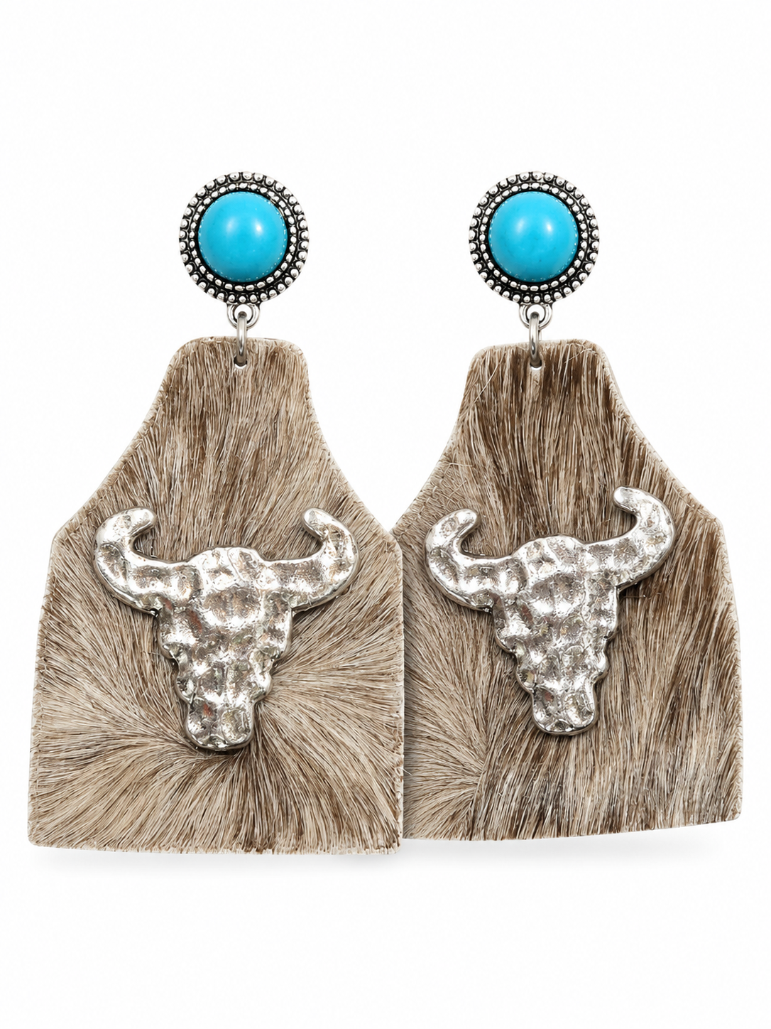 Take A Number Cowboy Cowskull Stud Earrings