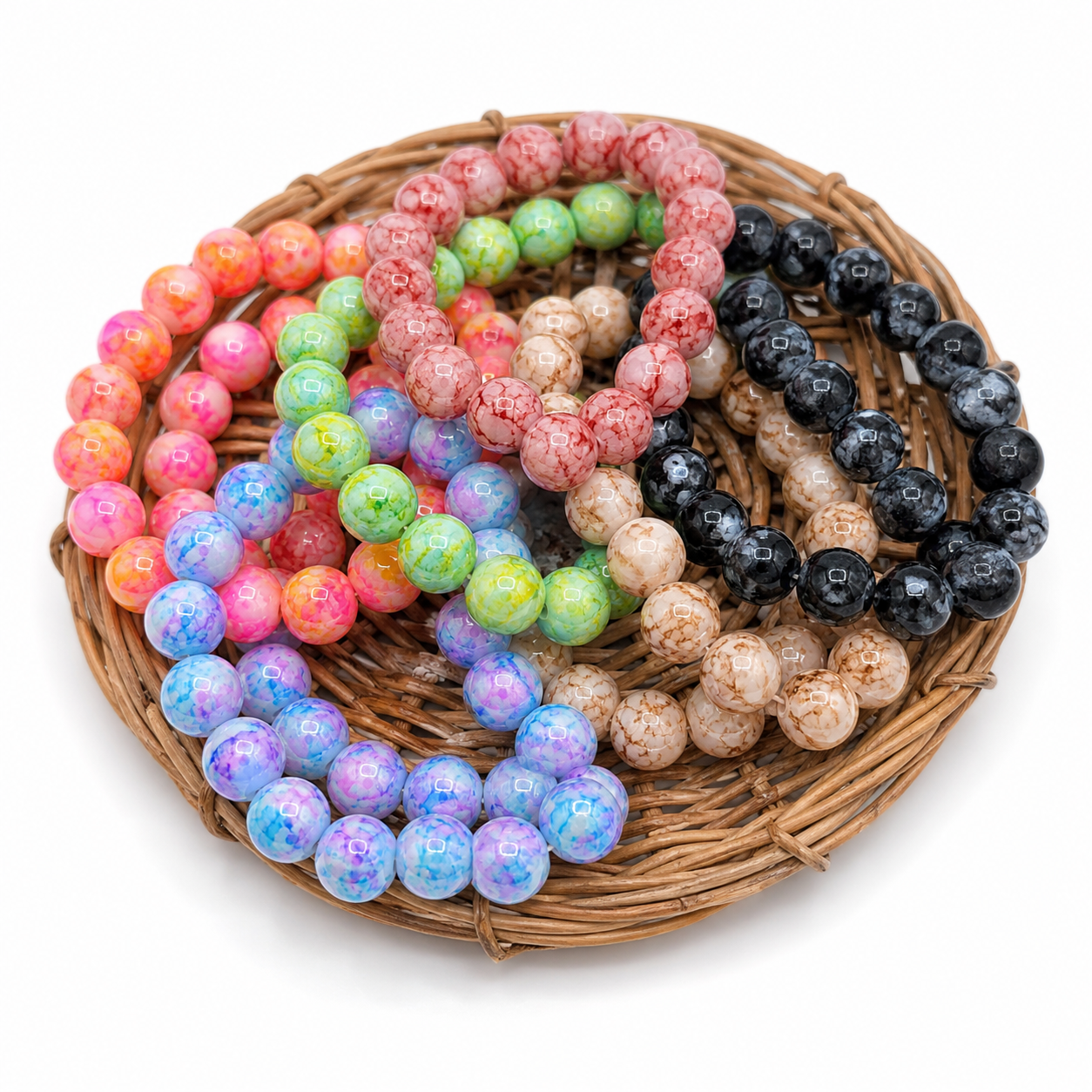 Tidewave Stackable Bracelet – Stretch Bead Bracelet in Multiple Colors