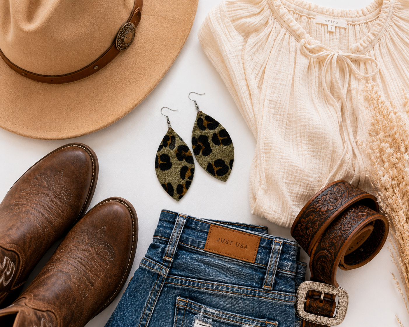 Wild Olive Leopard Earrings