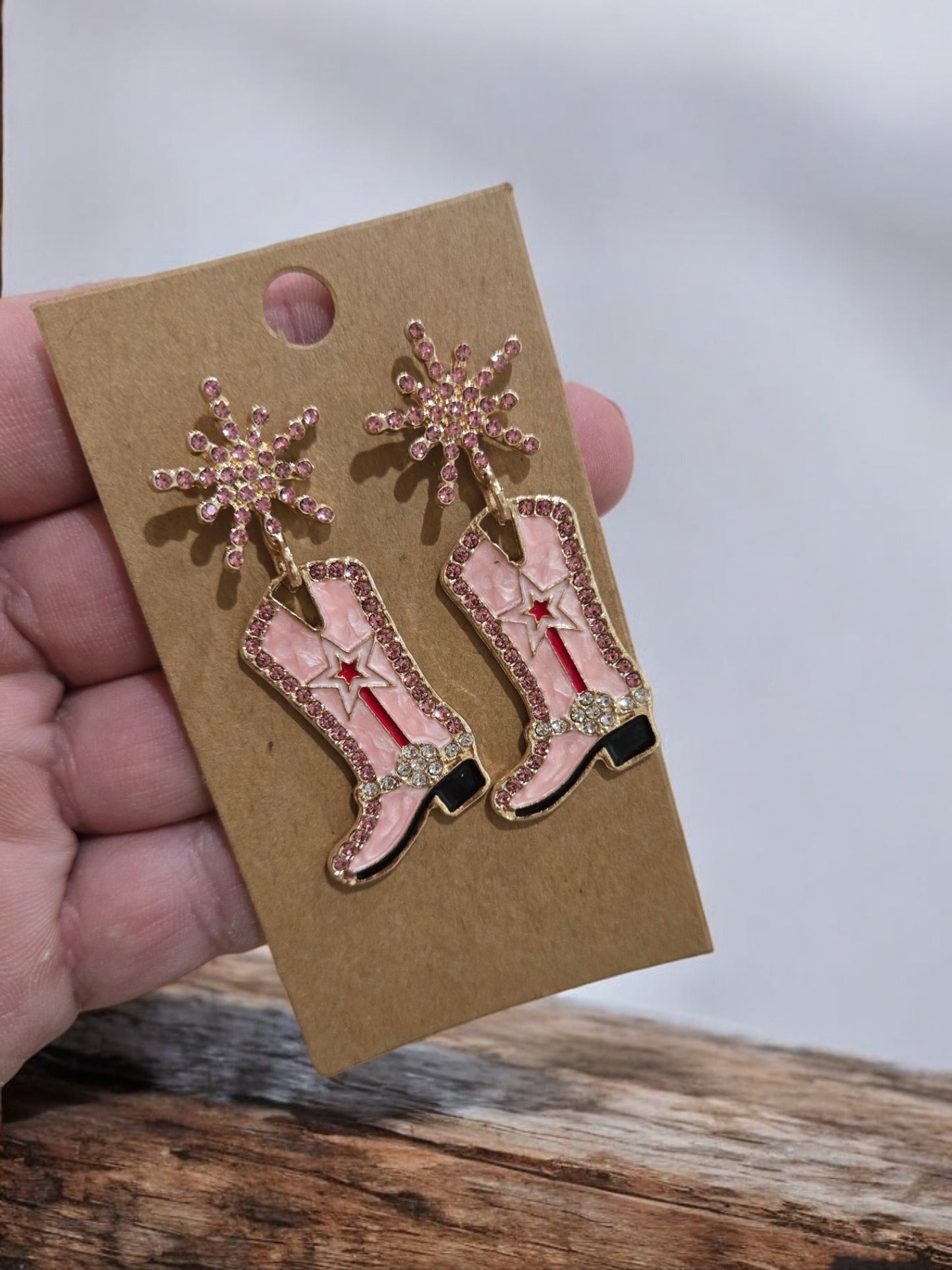 The Dolly Of Them All Glitz Western Fashion Boot Earrings