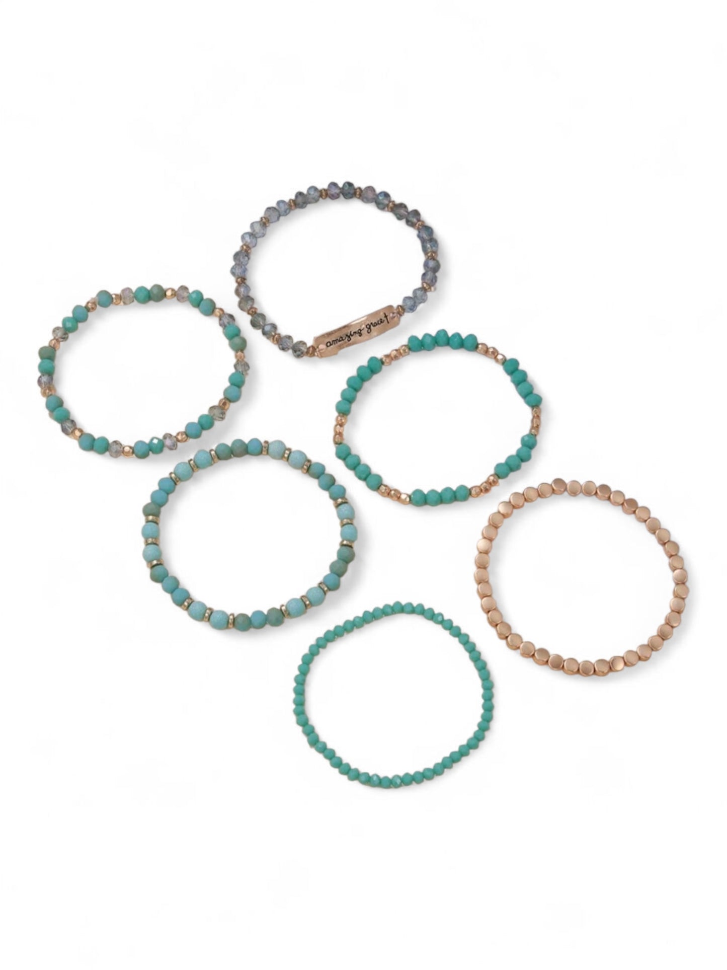 Amazing Grace Beaded Stretch Bracelet Stack – 2 Color Options