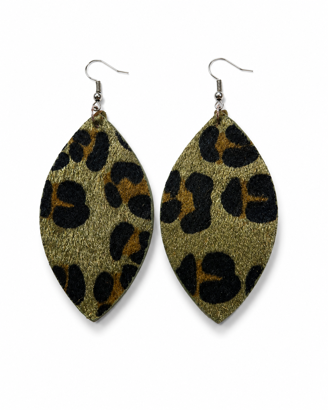 Wild Olive Leopard Earrings