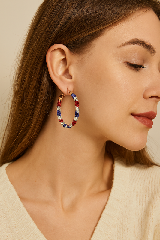 Star Spangled Hoop Earrings