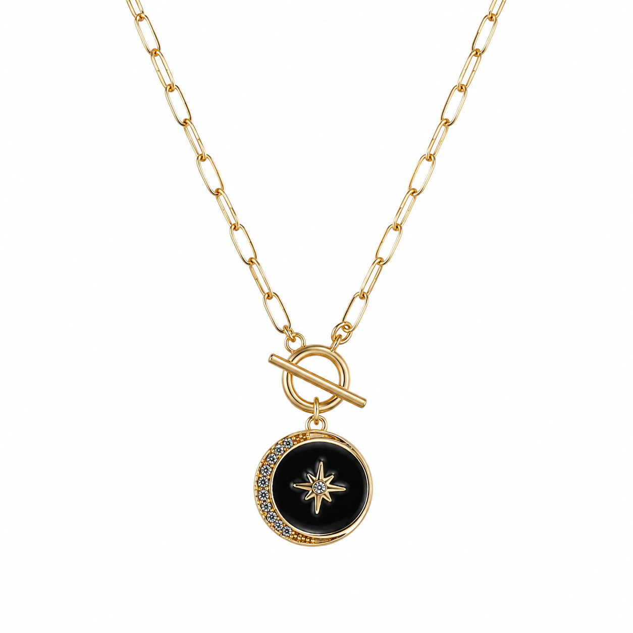 Midnight Compass Pendant Necklace
