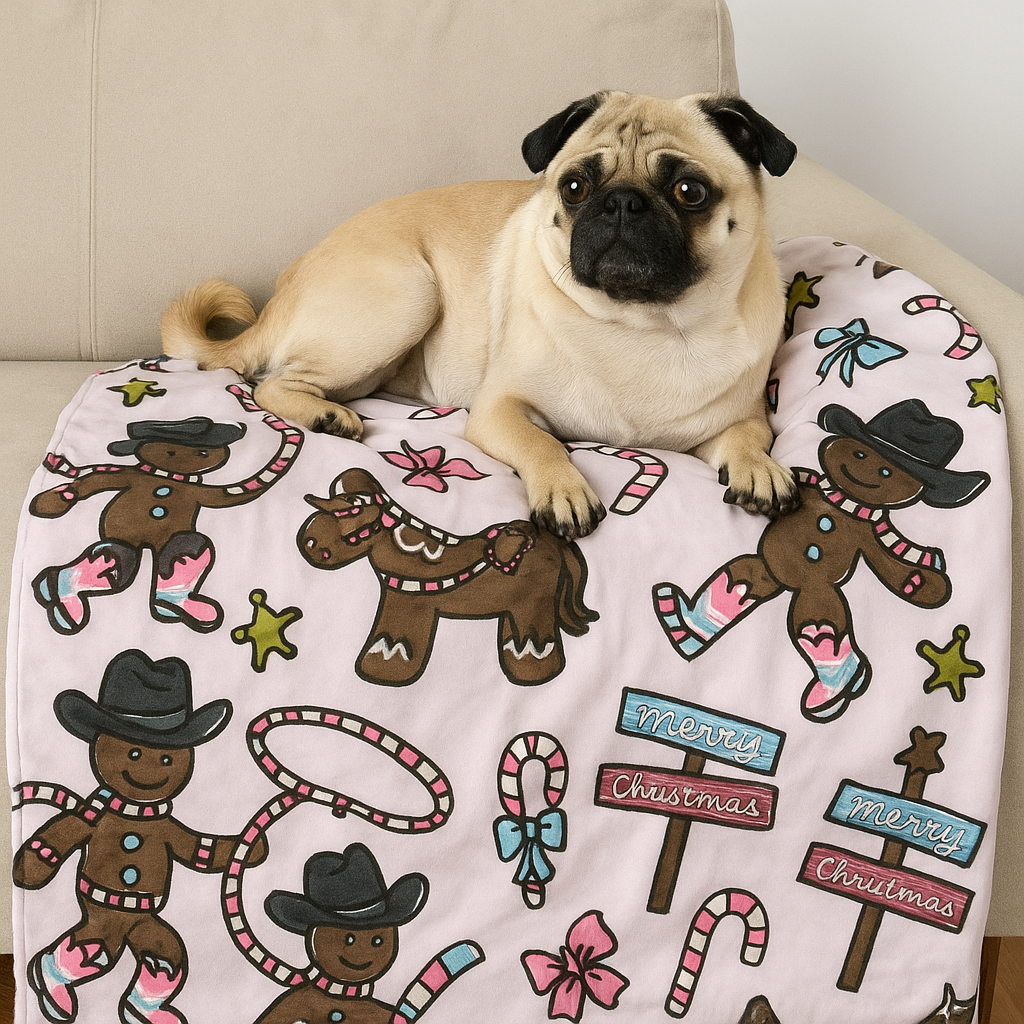 Western Christmas Lap Blanket – Cozy Cowgirl Holiday Throw Collection