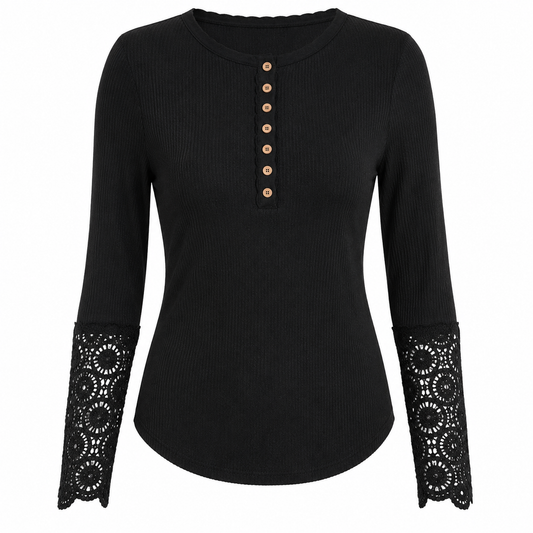 Harbor Lace Henley Top