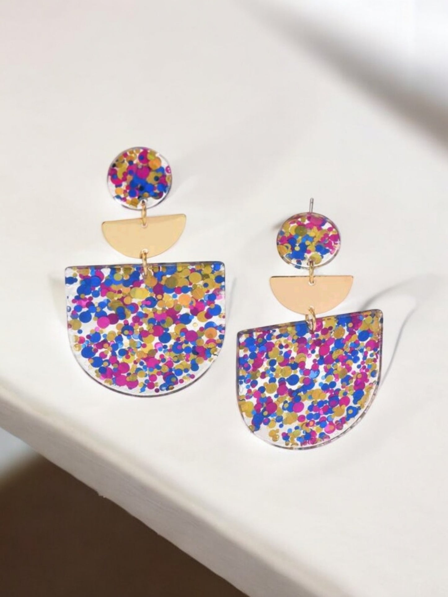 Glitter, Glitter, Bang-Bang Acrylic Eightweight Earrings