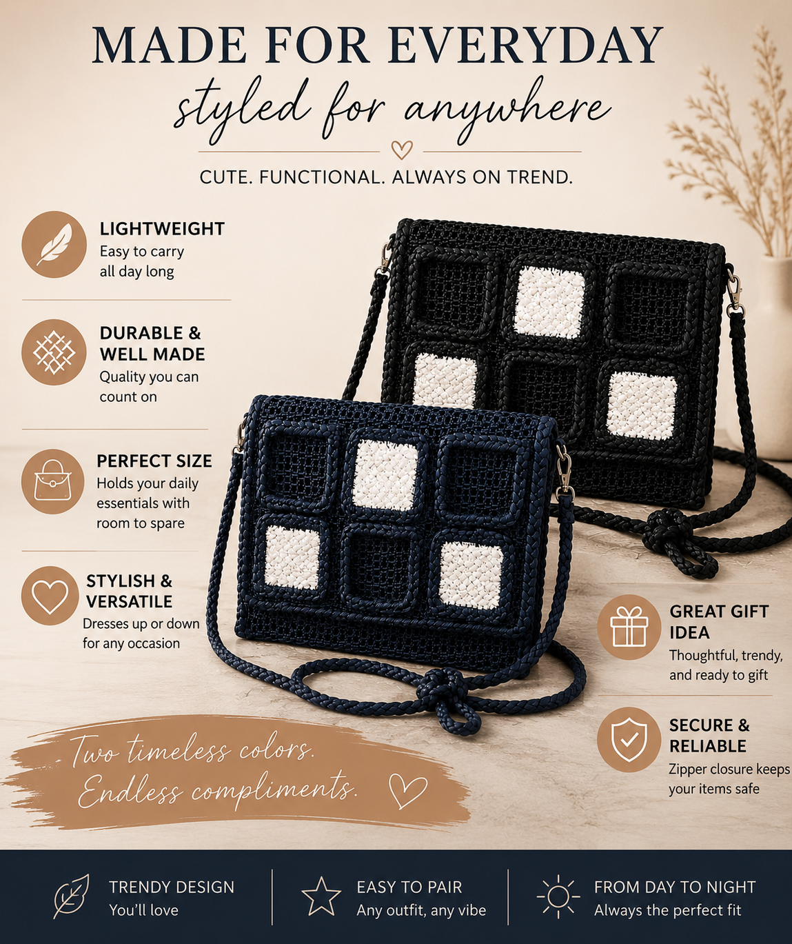 Harbor Patchwork Woven Crossbody Bag