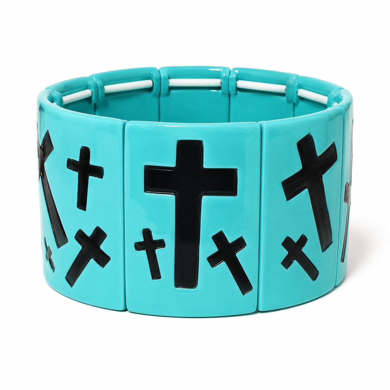Faith Over Fear Stretch Cuff Bracelet