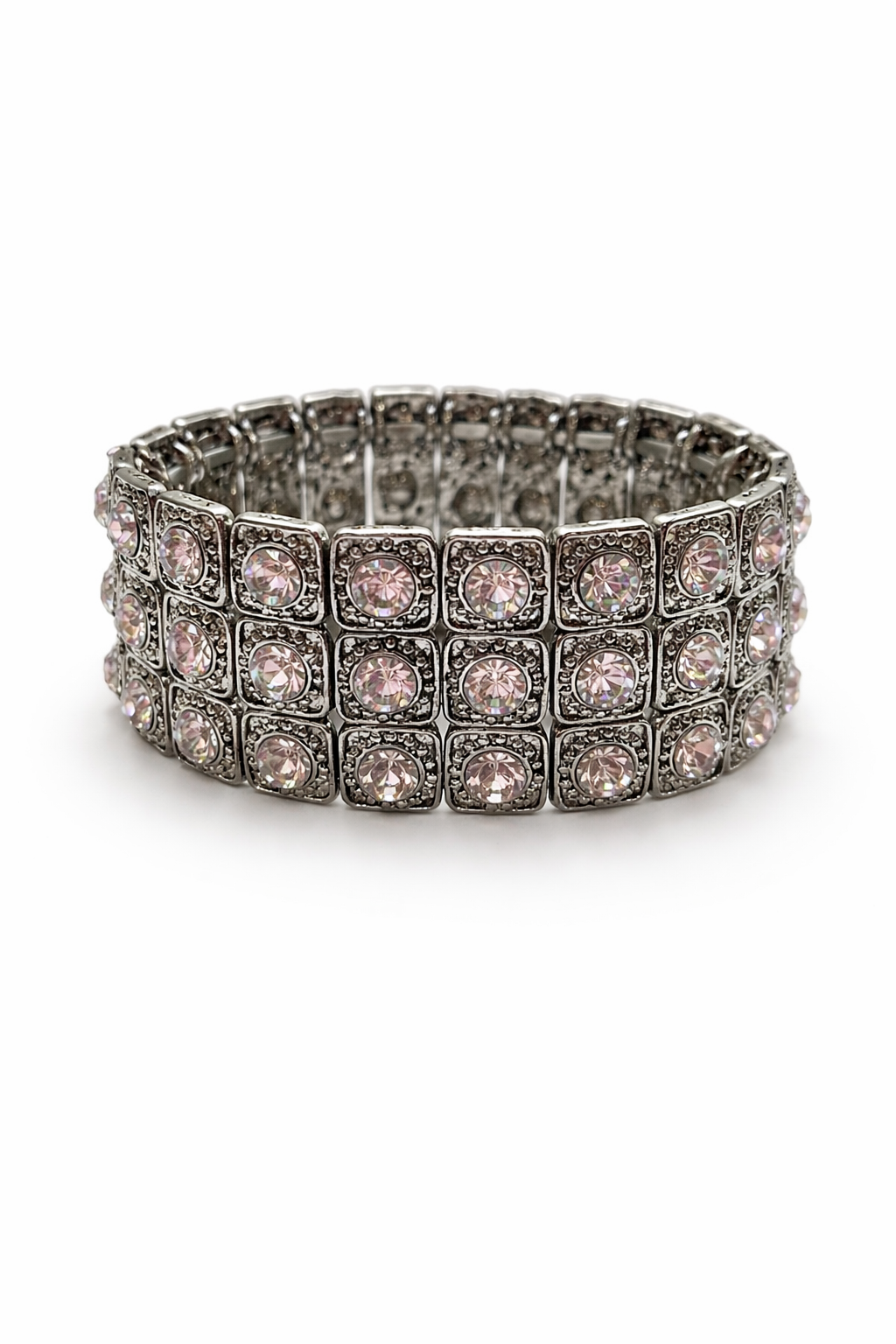 Allure Rodeo Luxe Bracelet Western Rhinestone Stretch Cuff (Gold or Silver Rhinestone Statement Bracelet)