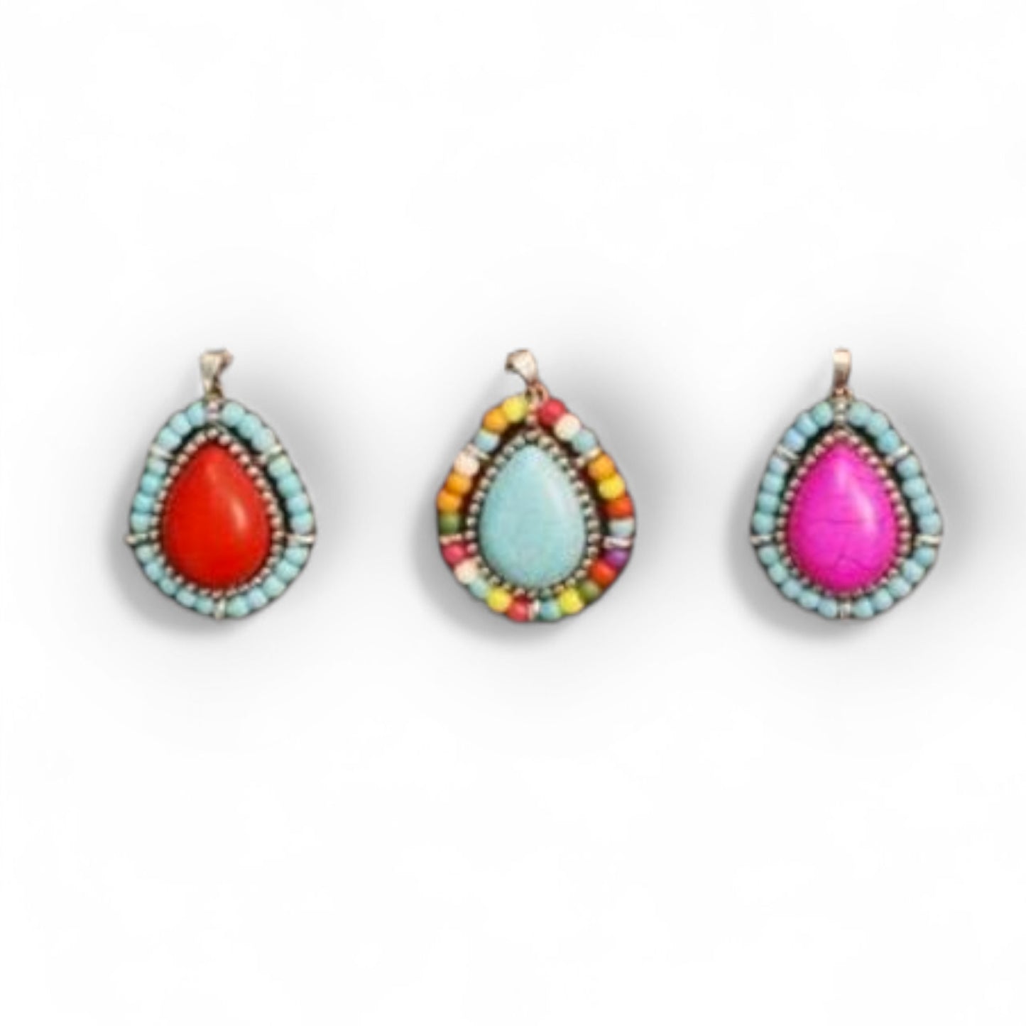 Seeded And Beaded Western Love Teardrop Chain Necklace