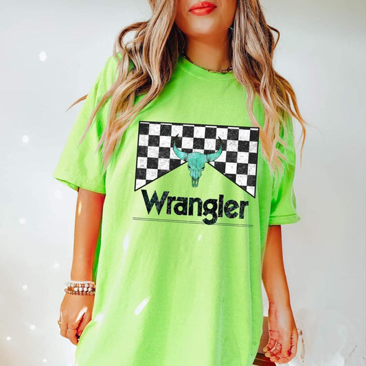 Neon Days & Nights Western Checkered Tee