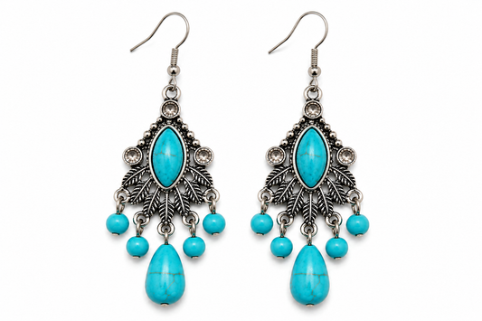 Turquoise Trail Chandelier Earrings